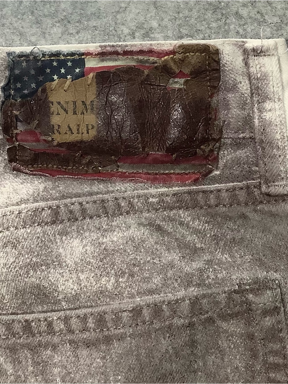 CUSTOM Indiana University Denim & Supply Ralph Lauren Grey Wash w/IU Graphics - Picture 5 of 8